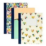 Pukka Pad, Carpe Diem Composition Notebooks - 48 Pack of Journals Featuring 140 Pages of College Ruled 80GSM Paper with Sturdy Cover Stock - 9.75 x 7.5in - Floral Love