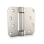 Pack of 2 goldenwarm 4 inch Door Hinges Satin Nickel Self-Closing Spring Door Hinges - Heavy-Duty Spring Hinges for Interior and Exterior Doors, 5/8" Radius Corners