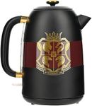 Warner Brothers Harry Potter 1.7L 1500W Electric Kettle by Select Brands - Features Water Window, Auto Shut Off, Boil Dry Protection, 360 Degree Rotating Base, Black and Gold, WBH-677KE