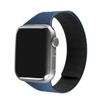 DailyObjects Blue Velour Snap On Watchband Compatible with Apple Watch (42/44/45/49mm) For Ultra 2/Ultra, Series 9 8 7 6 5 4 3 SE SE2 (Watch not Included)