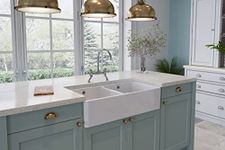 Rangemaster CFBL900WH/ Farmhouse Double Belfast Sink 895460 INC BSW Ceramic, White