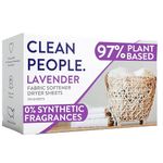 The Clean People Fabric Softener Sheets - Dryer Sheets - Softens & Removes Static - Vegan Laundry Softener With Essential Oils - Lavender, 160 Pack