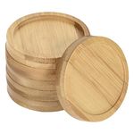 PATIKIL Plant Pot Saucer, 6 Pack 2.6 Inch OD Bamboo Round Flower Drip Tray for Indoors