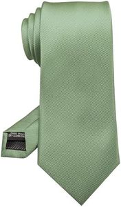 RBOCOTT Silk Sage Green Tie Business Wedding Formal Necktie for Men (62)