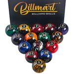 Billmart Premium Billiard Balls Pool Table Accessories 2-1/4" Regulation Size 16 Pool Balls Billiard Set