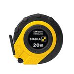 STABILA Capsule Tape Measure LBM 2000 Fibreglass, 20 m, Fibreglass Measuring Tape with Metric Scale and Kink Protection, Universal Hook, Shatterproof Capsule, MID Accuracy