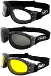 Global Vision Eliminator Padded Motorcycle Dirt Bike Riding Goggles Bundle for Day & Night (Clear-Smoke-Yellow)