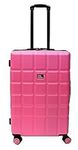 Colourful Lightweight Hard Shell ABS Suitcase 360 Degree Spinning Wheels - Quality Luggage - Pink - 27" Medium