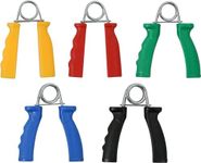 CanDo Hand Grip Exerciser 5 pair set, X-Light - X-Heavy (Yellow, Red, Green, Blue, Black)