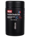 Décor Vacuum Insulated Food Flask, Stainless Steel Insulated Food Flask, Ideal To Carry Lunch, Coffee, Porridge, Curry, Soups, Leak-Proof, BPA-Free, Reusable, Keeps Food Hot & Cold, Black, 520ml