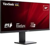 ViewSonic VA3456-MHDJ 34 Inch 21:9 UltraWide WQHD 1440p IPS Monitor with Ultra-Thin Bezels, Ergonomics Design, HDMI, and DisplayPort Inputs for Home and Office