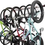 Bike Wall Rack - Mount 3 or 6 Bike Options - Adjustable Indoor Bicycle Storage System for Garage or Home - Vertical Cycling Hanger - Safe and Secure Holder, Hook - Holds Your Road, Mountain or Hybrid Bikes (6 Bikes)