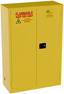 Jamco 45-Gallon Safety Flammable Steel Cabinet for Flammable Liquids, Manual Close Doors, (43-Inch x 18-Inch x 65-Inch), Model BM45, Yellow