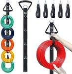 Extension Cord Organizer 2-Pack with 10 Removable Slots, Heavy Duty DIY Stackable Adjustable Vertical Straps for Garage RV Shed Yard Warehouse, Cable Management for Cords Hoses Ropes Tools Lights