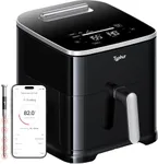 Typhur 8QT Sync Air Fryer with Built-in Wireless Meat Thermometer, 9-in-1 Smart Non Toxic Ceramic Airfryer for Quick Easy Meals, 450°F Max, Cooks 6lb Whole Chicken, Dishwasher Safe, 120V