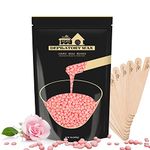 Lifestance Waxing Beads, 450g Rose Hard Wax Beads, Brazilian Bikini Wax with 10 Applicators, Stripless Wax Beads for Face, Upper Lip, Legs, Eye Brow for Fine Hair Removal.