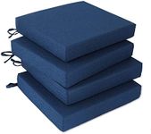 EAIMi Outdoor Chair Cushions for Patio Furniture - Square Corner Patio Cushions for Outdoor Furniture 4 Packs - Waterproof Indoor Chair Cushions for Dinning Chairs, 18.5" X 16" X 3", Navy