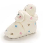 MASOCIO Baby Booties Shoes Girls Newborn Infant Winter First Baby Boots Slippers White Size 2 UK 0-6 Months