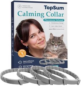 TopSum Calming Collar for Cats: Premium Calming Cat Collar - Cat Pheromone Collar - Effective Pheromone Collar for Cats - Effectively Ease Cat's Anxiety, 4 Pack (Gray)