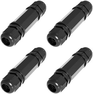 tunghey 4Pack Waterproof RJ45 Connector Shielded, Cat6/Cat5E/Cat5 Ethernet Coupler IP67, Outdoor Ethernet LAN Cable Extender Female to Female Adapter (4Pack)