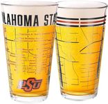 Greenline Goods Oklahoma State University Pint Beer Glasses Set of 2 - Full Color OSU Pete Logo & Campus Map – Oklahoma State Cowboys Gift Idea for College Grads & Alumni - College Glassware