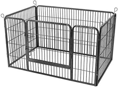 FEANDREA Metal Pet Playpen, Puppy Playpen, Dog Enclosure, Pet Exercise Panels, Grey UPPK04GY