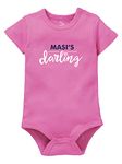 Zeezeezoo Maasi Quotes Printed Baby Bodysuits | Rompers | Masi Caption Printed for Newborns | 100% Cotton (Maasi's Darling, 6-12 Months)