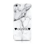 PERSONALISED LOVE HEARTS MARBLE NAME OR INITIALS PHONE CASE FOR APPLE IPHONE 5C