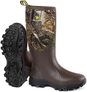 Rubber Boots for Men & Women with Steel Shank, Reliable 6mm Neoprene Waterproof Insulated Rain Boots, Warm Anti-slip High Traction Multi-season Dry Mud Boot for Outdoor Work Hunting, Size 14