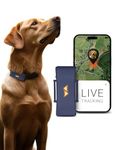 PAJ GPS Tracker for Dogs - Runaway Alarms + Worldwide Live Tracking - Battery Saving Mode Near Routers - Dog Recall - LED Lights - Waterproof (IP67) - fits every collar, night Blue