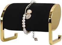 GemeShou black velvet watch stand, jewelry bracelet display stand for selling, metal bangle holder gold jewelry organizer【Black】