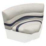 Wise BM11002-986 Premier Series Pontoon 32" Bow Radius Corner Seat Cushion Set, Platinum/Spectra Navy/Cobalt