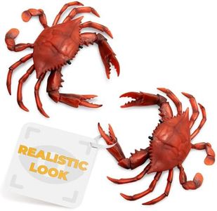 Crab Toy 2Pcs Plastic Crabs - Fake Crab Decor Crab Toys Crazy Crab Bath Toy Plastic Crab Figurine Red Crabs Decor Imitation Crab Decorations - Sea Creatures Decor Toy Crab Decoration Bath Crab Crabtoy