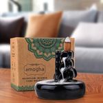 Amogha Bamboo Backflow Incense Cone Holder- Free 10N Backflow Incense Cones (Bamboo)