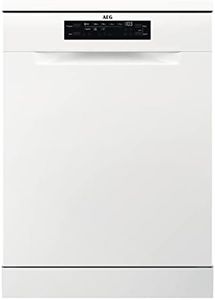 AEG 6000 Series Freestanding Dishwasher FFB53937ZW, MaxiFlex SatelliteClean, Dishwasher with AirDry and ExtraHygiene Technology, 14 Settings, Energy Class D