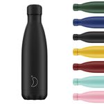 Chilly's Water Bottle - Stainless Steel and Reusable - Leak Proof, Sweat Free - All Black - V2-1.8L