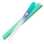 Bona Fide Beauty Czech Glass Nail File in Case, Pastel Green Violet Crystal Nail File for Natural Nails - Professional Nail Care Handcrafted from The EU