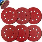 GOOOA 66Pcs 5 inch 8 Holes Sanding Discs 40/60/ 80/120/ 180/240 Grit Round Sandpaper Assorted for Random Orbital Sander