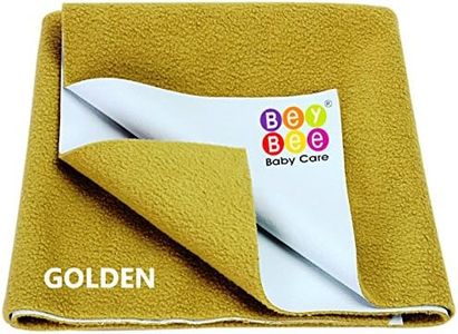 Beybee Quick Dry Baby Bed Protector Waterproof Sheet Reusable Absorbent Mat Elderly Patients Bedding Underpads(X-Large (200Cm X 140Cm))(Golden)