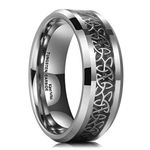 King Will Classic Tungsten Carbide Ring Inlay Celtic Knot 8mm Wedding Band for Men Engagement Ring Comfort Fit