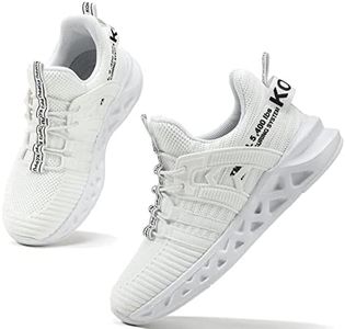 koppu Boys Girls Shoes Non-Slip Tennis Shoes Fashion Lightweight Breathable Kids Sneakers for Little Kids/Big Kids(White 10)