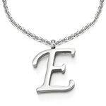 COOLSTEELANDBEYOND Womens Mens Steel Name Initial Alphabet Letter 26 A to Z Pendant Necklace with 20 inches Chain(CA)