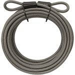 Master Lock Steel Bike Lock Cable, 30 ft. Long x 3/8 in. Diameter Vinyl Coated Cable with Looped Ends, 70DCC,Gray