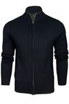 Xact Mens Cotton Rich Full Zip Cardigan Jumper (Navy) M