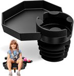 Kids Travel Tray – Large Base - Car Seat and Car Cup Holder Tray - Tray for Snacks, Entertainment, Toys – Includes Cup Holder – Fits Most Car Seats