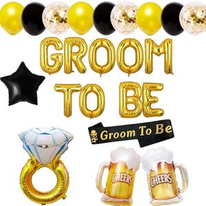 Bachelor Party Decorations for Men, Groom To Be Decorations, Groom To Be Sash Balloons, Stag Night Engagement Wedding Bridal Shower Future Groom Future Mr Pre-Wedding Party Decorations Supplies Favors