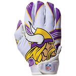 Franklin Sports Minnesota Vikings Youth NFL Football Receiver Gloves -For Kids - NFL Team Logos and Silicone Palm - Youth M/L Pair