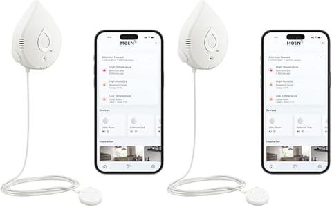 Moen 920-004 Flo Smart Water Leak Detector, 2-Pack, White