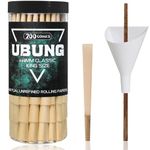 UBUNG Brown Cones 200 Pcs, Classic Flagship Version King Size Brown Slow Burning Pre Rolled Cones With Tips, Rolling Paper Cones, 1 Cone Loader Funnel and Push Rod Included