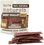 Mighty Paw Naturals Beef Gullet Jerky for Dogs | 100% Natural Dog Jerky Treats for Large Dogs, Medium Pets & Small Breeds. Healthy Beef Jerky Dog Treats. Dog Treats Jerky Strips 14oz